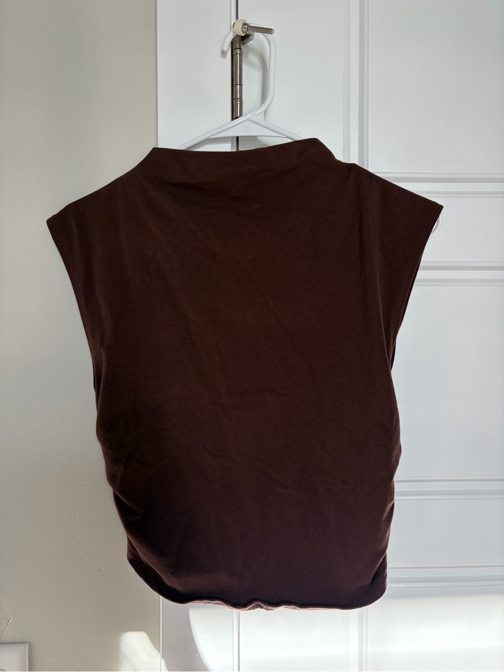 Reformation Brown Sleeveless Mock Neck Tank